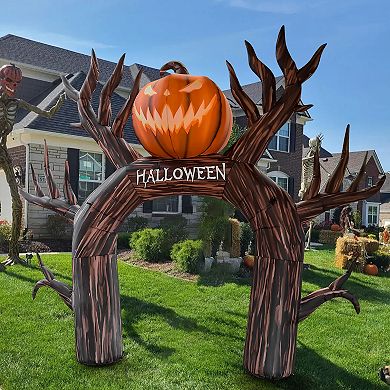 GOOSH 12FT Inflatable Halloween Arch with Pumpkin Light-Up Yard Decoration