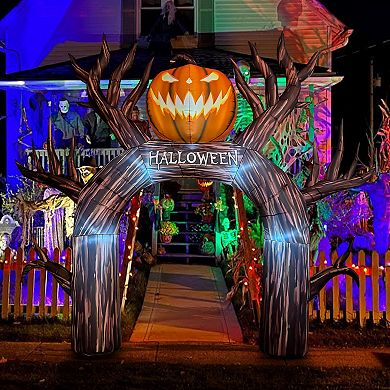 GOOSH 12FT Inflatable Halloween Arch with Pumpkin Light-Up Yard Decoration