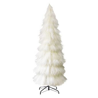 LuxenHome 6Ft Holiday Artificial Pampas Grass Tree in Natural Ivory