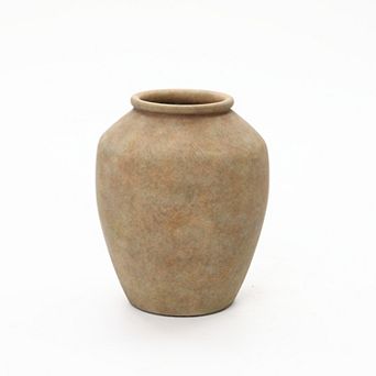 LuxenHome Terracotta 10.4" Vase with Earthy Brown Tones, Accent for Farmhouse or Boho Interiors