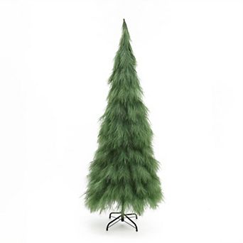 LuxenHome 6Ft Holiday Artificial Pampas Grass Tree in Green