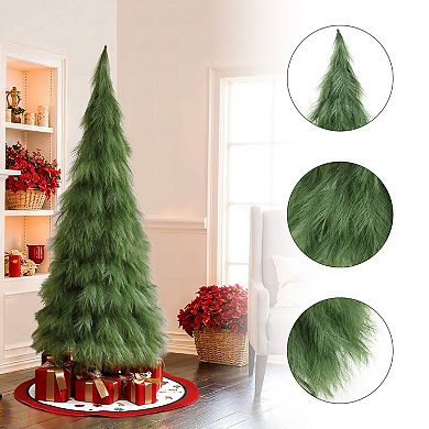 LuxenHome 6Ft Holiday Artificial Pampas Grass Tree in Green