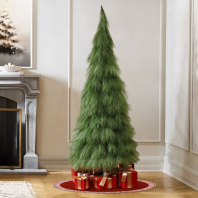 LuxenHome 6Ft Holiday Artificial Pampas Grass Tree in Green