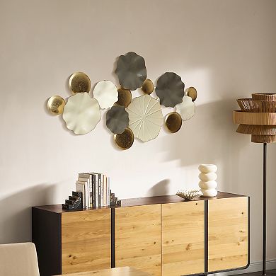 LuxenHome Modern Multi-Color Abstract Metal Wall Art, 45.7" W Contemporary Home Decor