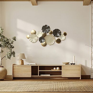 LuxenHome Modern Multi-Color Abstract Metal Wall Art, 45.7" W Contemporary Home Decor