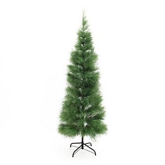 LuxenHome 6Ft Holiday Slim Artificial Pampas Grass Tree in Green