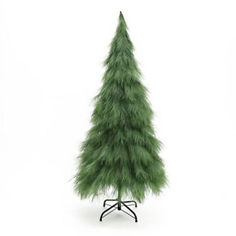 LuxenHome 5Ft Holiday Artificial Pampas Grass Tree in Green