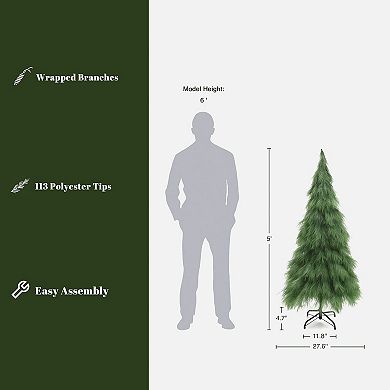 LuxenHome 5Ft Holiday Artificial Pampas Grass Tree in Green