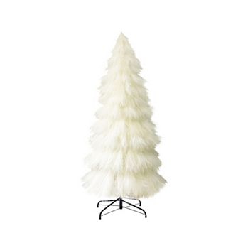 LuxenHome 5Ft Holiday Artificial Pampas Grass Tree in Natural Ivory