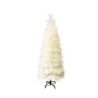 LuxenHome 5Ft Holiday Slim Artificial Pampas Grass Tree in Natural Ivory