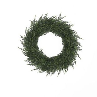 LuxenHome 35-Inch Large Artificial Holiday Wreath, Green Christmas Mantel & Entryway Accent
