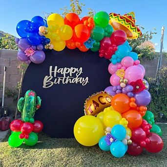 155 pc Fiesta Garland Kit Sombrero, Cactus & Taco Foils for Birthday or Cinco De Mayo Party