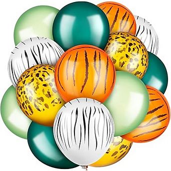Jungle Animal Balloons 24 pc Animal Print 12” Balloons for Safari or Jungle Birthday Theme