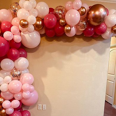 Dusty Rose & Pink Balloons Retro Themed Party Decor 60pcs for Birthday, Wedding or Shower