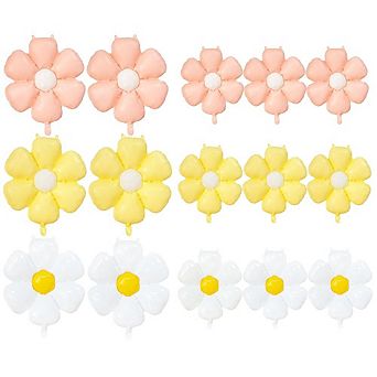 15 pc Boho Flower Balloon Set in Blush, Sunflower, and Ivory for Hippie Themed Weddings Party