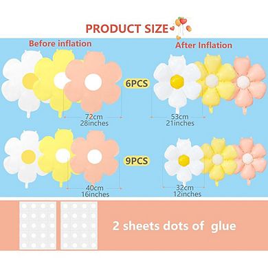 15 Piece Boho Flower Balloon Set in Blush, Sunflower, and Ivory for Hippie Themed Weddings Party