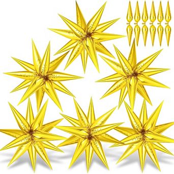 Gold Star Balloons, 26-Inch Mylar, 12-Point Starburst Foil 74 pc for Weddings & Birthday Parties