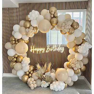 White & Gold Balloon Garland Kit 171-Piece Arch with White & Gold Balloons for Bridal or Graduation