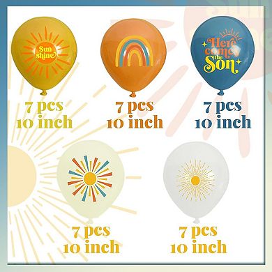 Boho "First Trip Around the Sun" Balloons 35pcs for Baby Shower, Sunshine Party Decorations