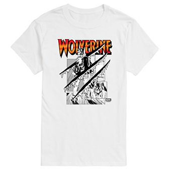 Big & Tall Marvel Wolverine Comic Panels Claw Rip Graphic Tee