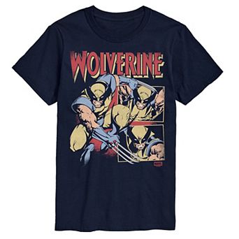 Big & Tall Marvel Wolverine Retro Comic Panels Distressed Graphic Tee