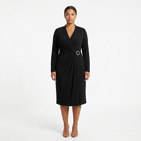 Женские платья Maison Plus Size Maison Tara Faux Wrap Jersey Midi Dress