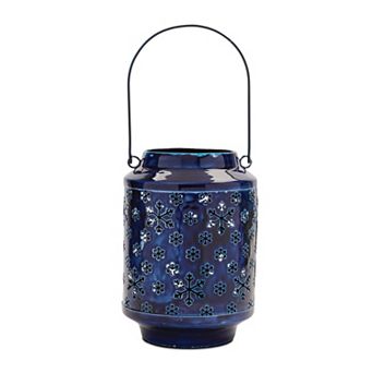 Melrose Snowflake Punched Metal Candle Lantern Table Decor