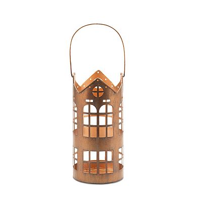 Melrose Punched Metal House Lantern Set of 2 Outdoor Decor