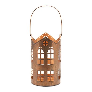 Melrose Punched Metal House Lantern Set of 2 Outdoor Decor