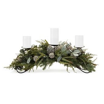 Melrose Mixed Pine Candle Holder Centerpiece
