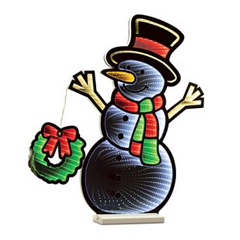 Melrose Snowman with Wreath Ekkolight Floor Decor