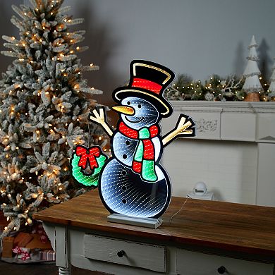 Melrose Snowman with Wreath Ekkolight Floor Decor