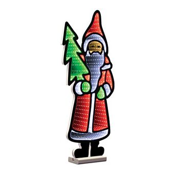Melrose Santa Claus with Pine Tree Ekkolight Holiday Decoration