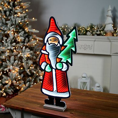 Melrose Santa Claus with Pine Tree Ekkolight Holiday Decoration