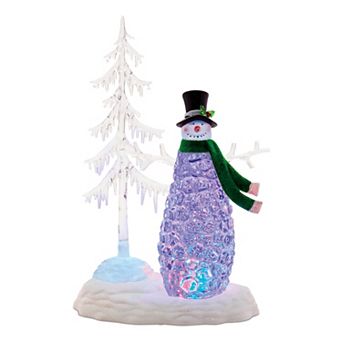 Melrose LED Snowman & Pine Tree Decorative Figurine