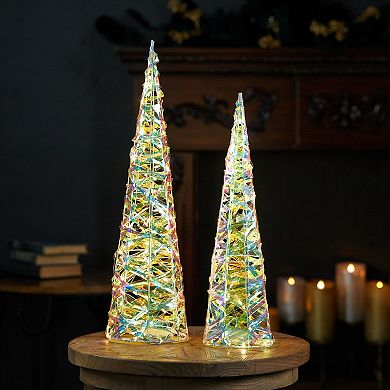 Melrose 2-pc. Iridescent LED Tree Outdoor Decor Set