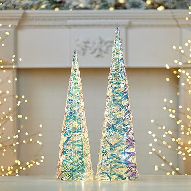 Melrose 2-pc. Iridescent LED Tree Outdoor Decor Set