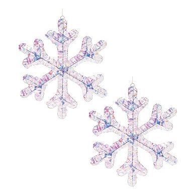 Melrose 2-pc. LED Hanging Snowflake Outdoor Decor Set