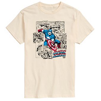 Big & Tall Marvel Captain America Comic Panels Graphic Tee