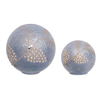 Melrose 2 pc LED Pinecone Globe Table Decor Set