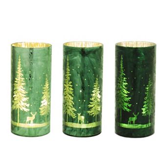 Melrose 3 pk LED Pine Tree Luminary Table Decor