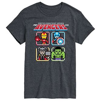 Big & Tall Marvel The Avengers Earth's Mightiest Heroes 8-Bit Graphic Tee