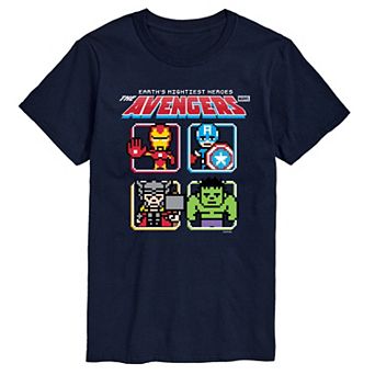 Big & Tall Marvel The Avengers Earth's Mightiest Heroes 8-Bit Graphic Tee