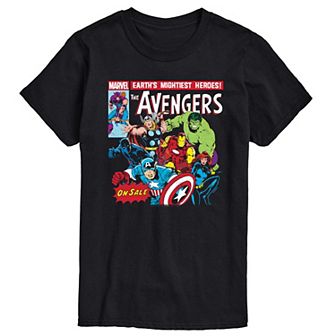 Big & Tall Marvel The Avengers Retro Comic Cover Graphic Tee