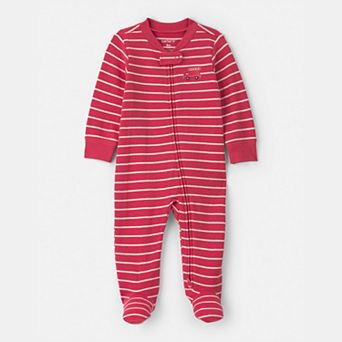 Baby Boy Carter's Firetruck Striped Snug Fit Sleep & Play Pajamas