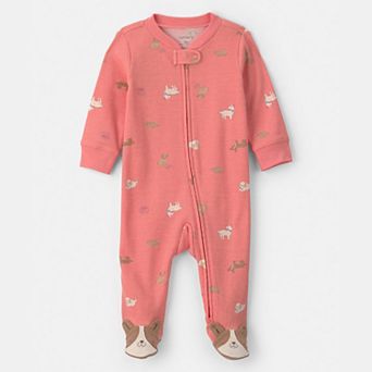 Baby Girl Carter's Ribbed Snug Fit Sleep & Play Pajamas