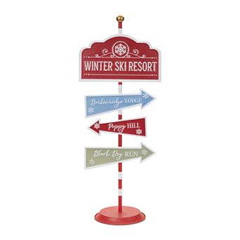Melrose Winter Ski Resort Sign Outdoor Decor 33.5 Inches