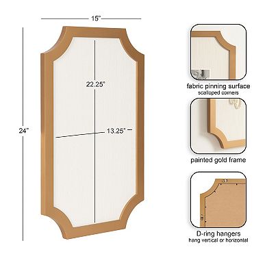 Holbrook Scalloped Rectangle Framed Pinboard