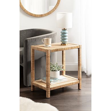 Rafina Rattan Rectangle Side Table