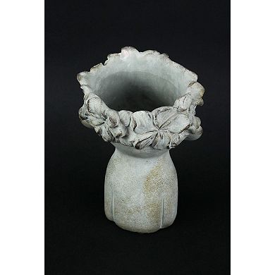 Pucker Up Kissing Face Weathered Finish Concrete Head Planter 10 Inches High